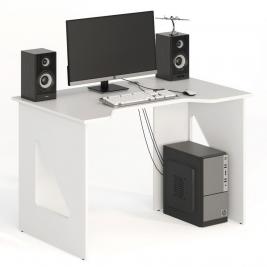 Узкий компьютерный стол с надстройкой СКП-3 GL-3  белый