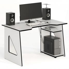 Компьютерный стол СКП-4 GL-4  белый с черным кантом