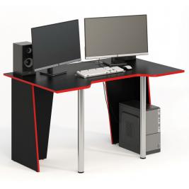 Компьютерный стол СКП-5 GL-5  черный с красным кантом