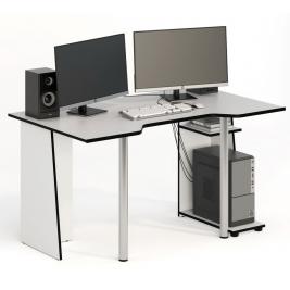 Компьютерный стол СКП-6 GL-6  белый с черным