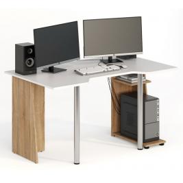 Компьютерный стол СКП-6 GL-6  сонома/белый