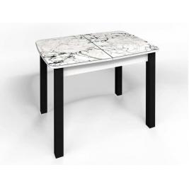 Кухонный стол Флорида СМ-1 (ноги квадратные) белый/черный