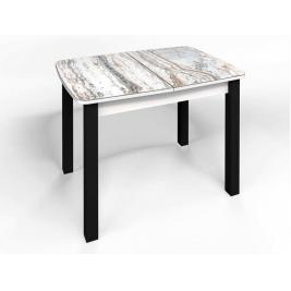 Кухонный стол Флорида СМ-2 (ноги квадратные) белый/черный