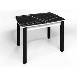 Кухонный стол Флорида СМ-3 (ноги квадратные) белый/черный