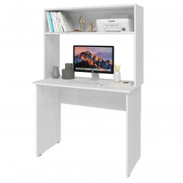 Белый компьютерный стол с полкой Хит-49