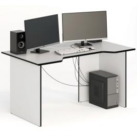 Компьютерный стол СКП-7 GL-7  белый с черным