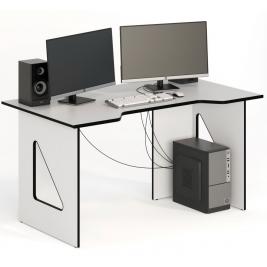 Компьютерный стол СКП-8 GL-8  белый с черным