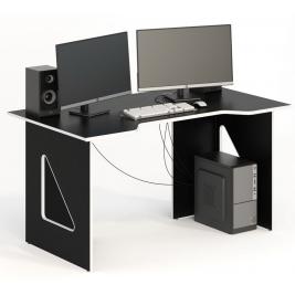 Компьютерный стол СКП-8 GL-8  черный с белым кантом