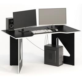 Компьютерный стол СКП-9 GL-9  черный с белым кантом