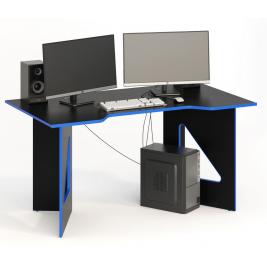 Компьютерный стол СКП-9 GL-9  черный с синим кантом