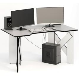 Компьютерный стол СКП-10 GL-10  белый с черным