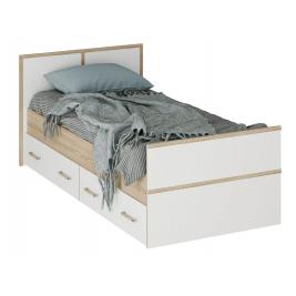 Кровать Сакура реечное основание 90х200  дуб сонома/белый