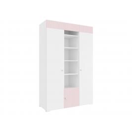 Шкаф для одежды Алиса с открытыми полками розовый/белый