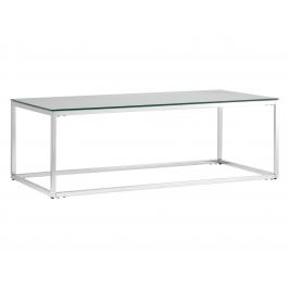 Столик Таун 120х60 прозрачное стекло/сталь серебро